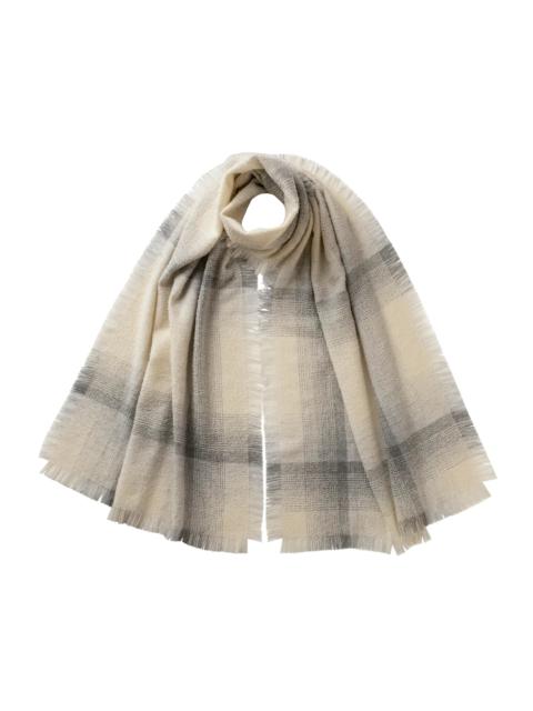 Johnstons of Elgin Blurred Bouclé White Scarf