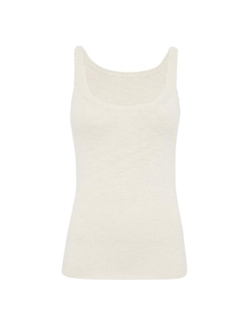 GABRIELA HEARST Jayce Knit Tank Top in Ivory Cashmere