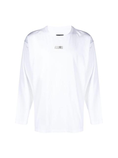 MM6 Maison Margiela numbers motif-patch long-sleeve T-shirt