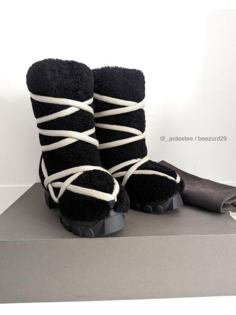 Rick Owens *NEW* SHEARLING LUNAR TRACTOR BOOTS FW22 STROBE