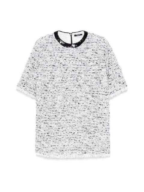 Balmain Balmain Short Sleeve Tweed T Shirt