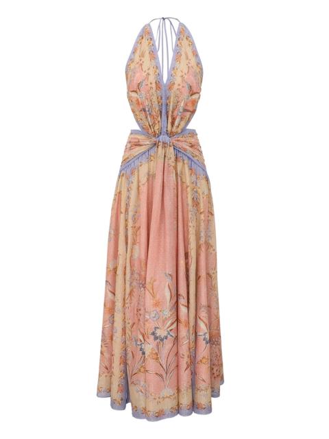 Zimmermann INDRA PLUNGE HALTER MAXI DRESS