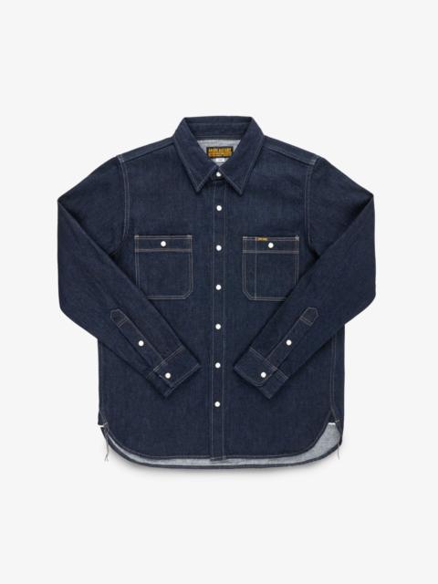 Iron Heart 12OZ SELVEDGE DENIM WORK SHIRT WITH SNAPS - INDIGO