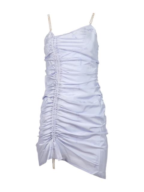 GCDS Asymmetrical Gathered Logo Dress New Light Blue