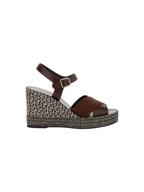 Espadrillas Sandals With Wedge In Leather And Jute