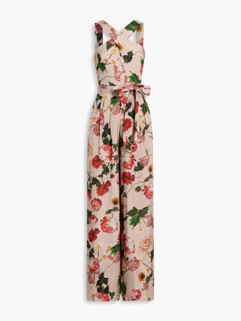 Other Designers Floral-print crepe wide-leg jumpsuit