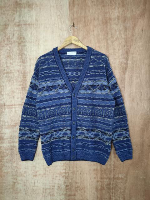 Other Designers Patterned Cardigans - Fantasie De Septembre Knit Cardigan Like Coogi Blues