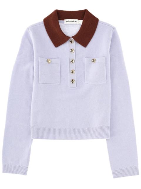 self-portrait Self-Portrait Women Jersey With Contrasting Collar