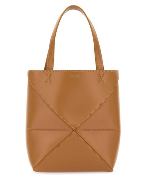 Loewe Women Camel Leather Mini Puzzle Fold Handbag