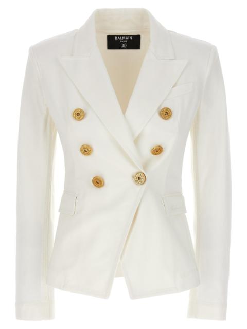Balmain Balmain Women Double-Breasted Denim Blazer
