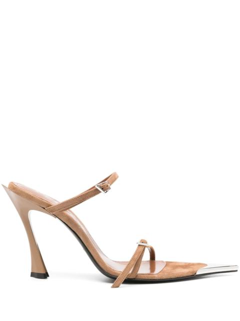MUGLER 95mm double-strap suede sandals