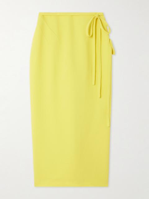 EMILIA WICKSTEAD Rieve Tie-detailed Crepe Midi Skirt