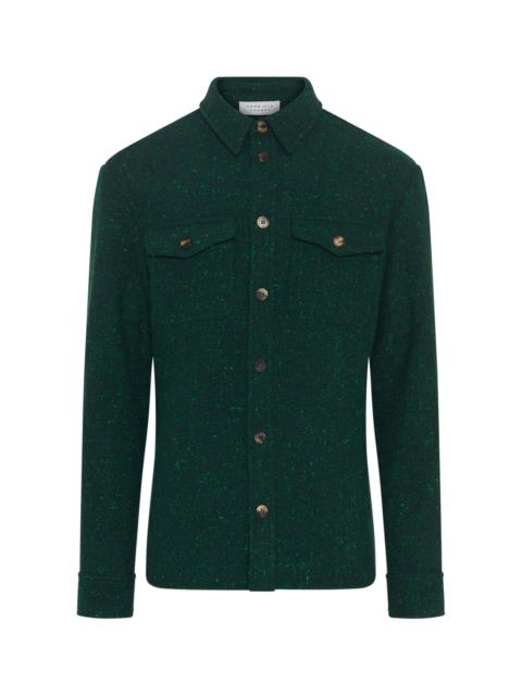 GABRIELA HEARST Lucas Overshirt in English Green Speckled Cashmere