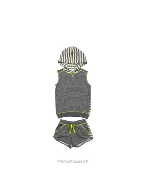 GUCCI Gucci Children Shorts Hoodie Set - Gray Striped Neon