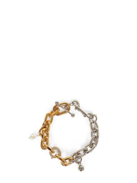 rabanne Rabanne Women Silver And Gold Two-Tone Xl Link Necklace With Punk Details
