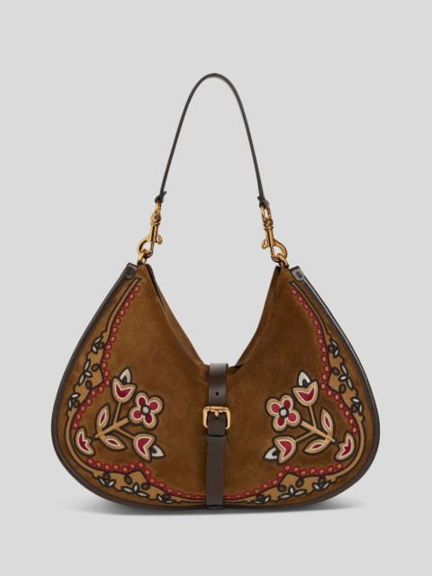 Etro MAXI SUEDE PONY BAG WITH EMBROIDERY