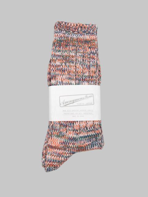 ANONYMOUSISM Anonymous Ism 5 Colour Mix Crew Socks Orange