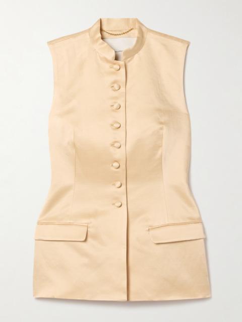ADAM LIPPES Duchesse-satin Vest