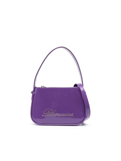 Blumarine patent-finish rhinestone tote bag