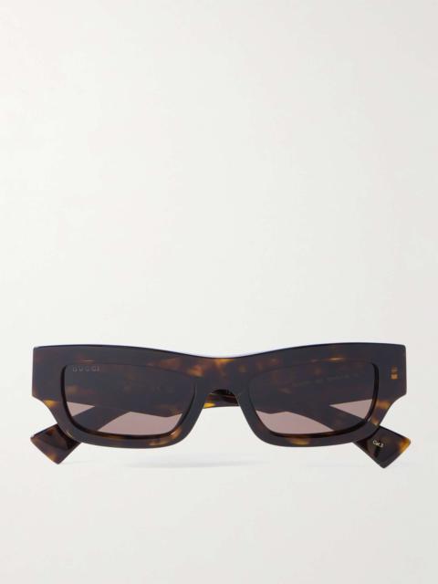 Rectangular-Frame Tortoiseshell Acetate Sunglasses