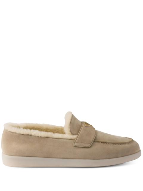 Prada Prada Suede Shearling Loafers