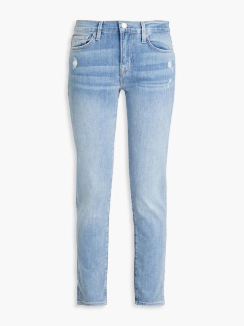 FRAME Le Garcon Slim distressed boyfriend jeans