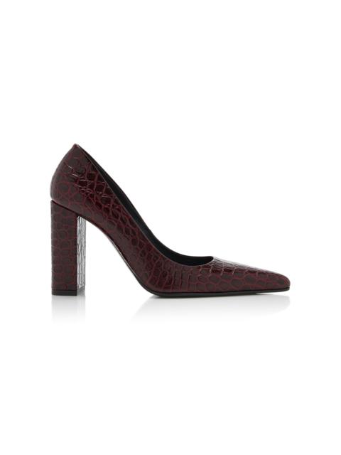 Alaïa Croc-Effect Leather Pumps burgundy