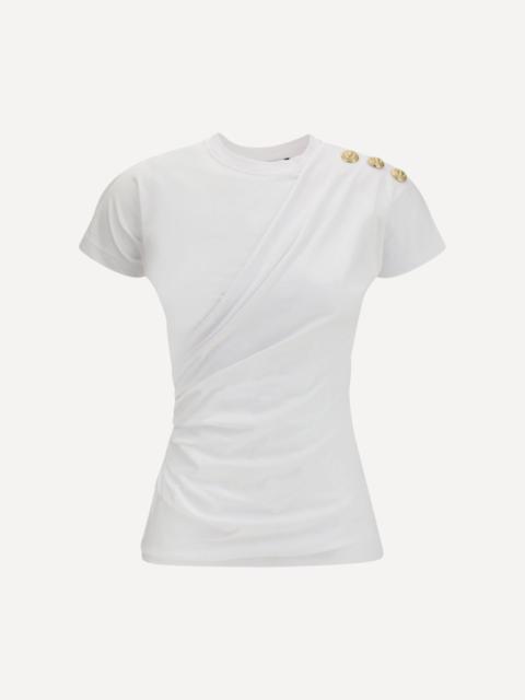 Balmain 3 buttons Draped T-shirt