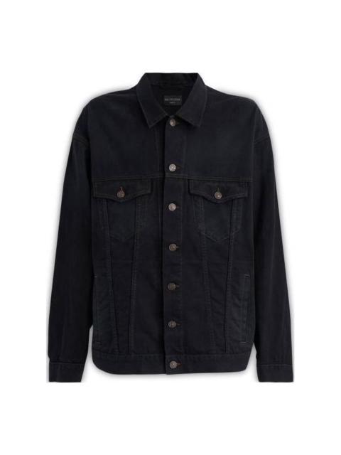 BALENCIAGA Balenciaga BB Be Different Oversized Denim Jacket 'Black' 732230TNW541129