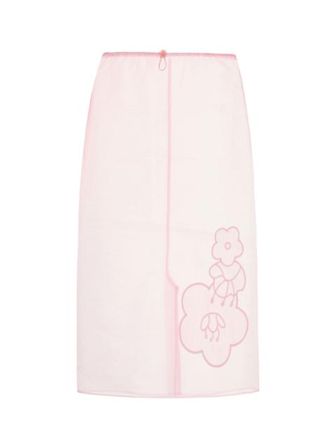 スカート CECILIE BAHNSEN Pink organza Bambi skirt Pink Bambi appliquéd crinkled-organza midi skirt | CECILIE