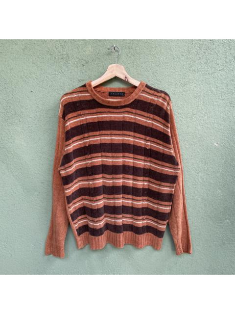 Other Designers Homespun Knitwear - Vintage Spario Velvet Striped Orange Knitwear Sweater