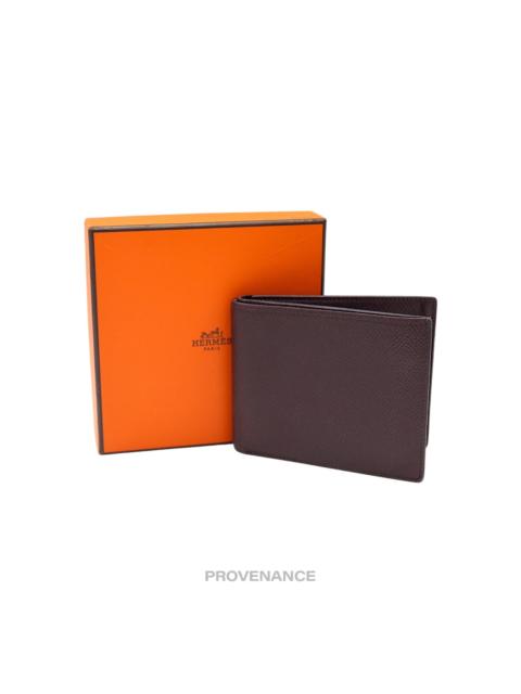 Hermès Hermes Citizen Twill Compact Wallet - Bordeaux Epsom