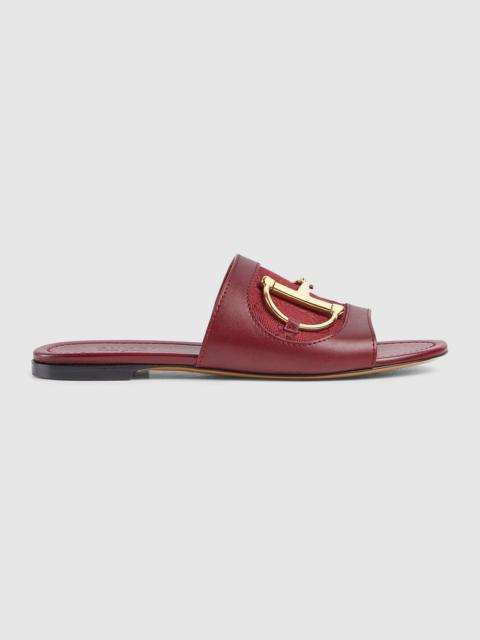 GUCCI Gucci Horsebit Leather Slide Sandals