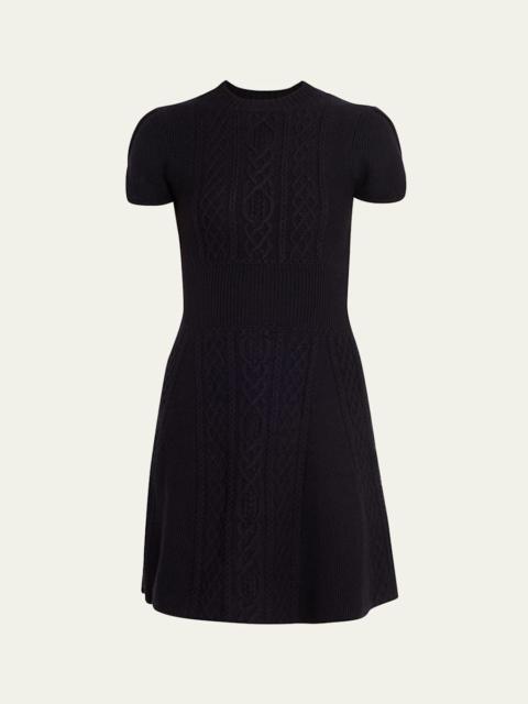 3.1 Phillip Lim Mock-Neck Cable-Knit Wool Mini Dress