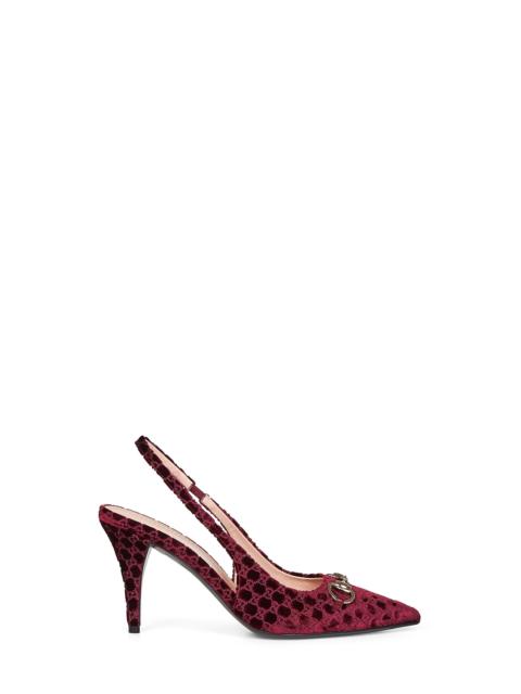 GUCCI Gucci Women Burgundy Slingback Pumps With Horsebit