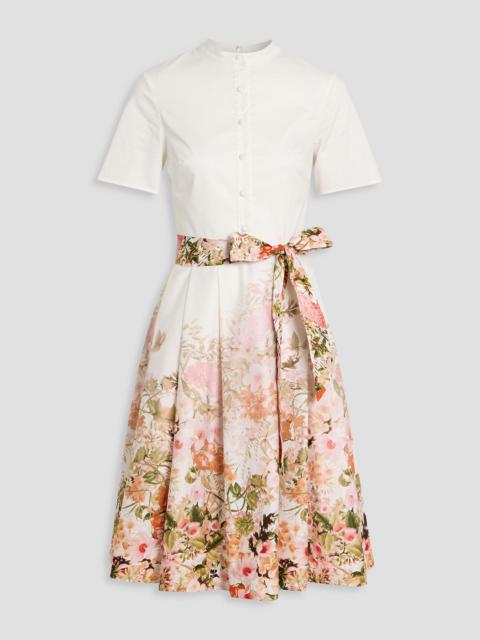 Other Designers Floral-print cotton-blend poplin shirt dress