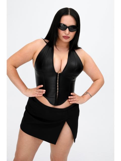 miaou MARA CORSET - BLACK VEGAN LEATHER