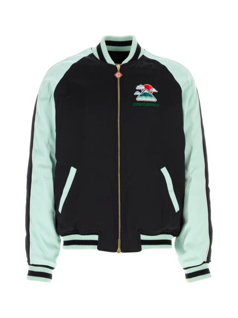 CASABLANCA Two-tone satin bomber jacket