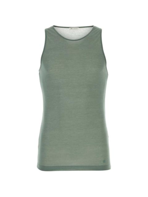 logo-embroidered tank top