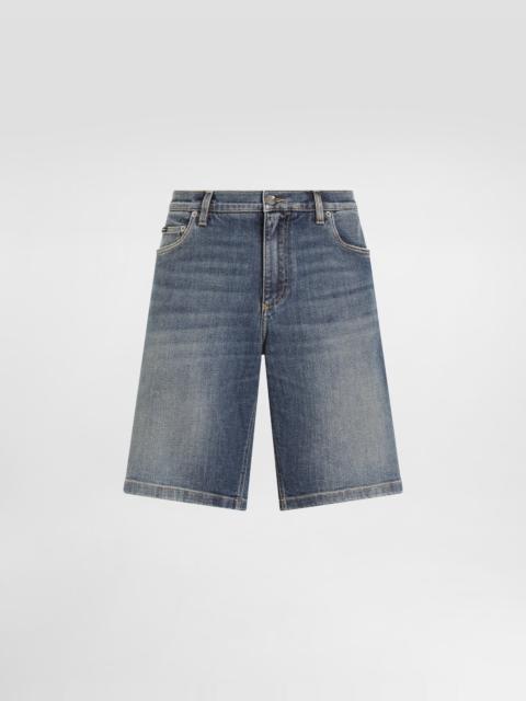 Dolce & Gabbana Light blue wash stretch denim shorts