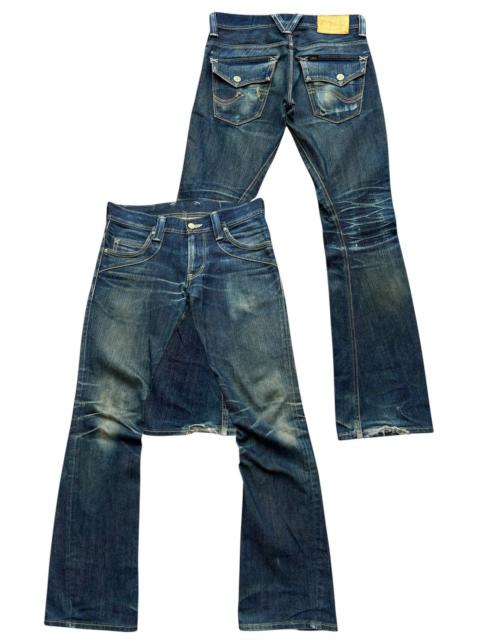 Other Designers Vtg Lee Distressed Lowrise Bootcut Flare Denim Jeans 33x33