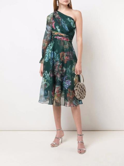 Marchesa WRAPPED BODY ALINE COCKTAIL MINI DRESS