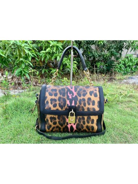 Dolce & Gabbana Authentic Dolce & Gabbana Leopard Print Padlock Shoulder Bag