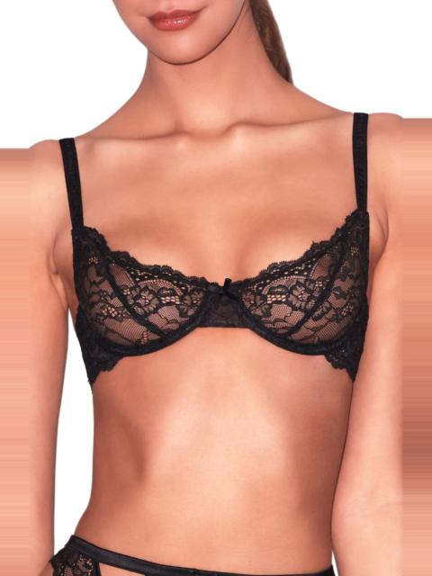 Fleur du Mal Fleur Du Mal Bianca Lace Underwire Balconette Bra in Black at Nordstrom