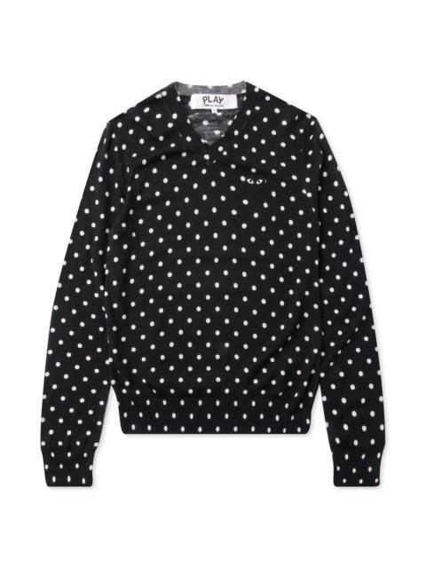 Comme des Garçons PLAY COMME DES GARCONS PLAY POLKA DOT SWEATER - BLACK