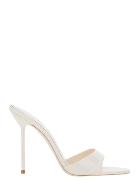 PARIS TEXAS Paris Texas Women 'Lidia' White Heeled Sandals With Round Toe And Logo On The Insole In Shiny Leathe