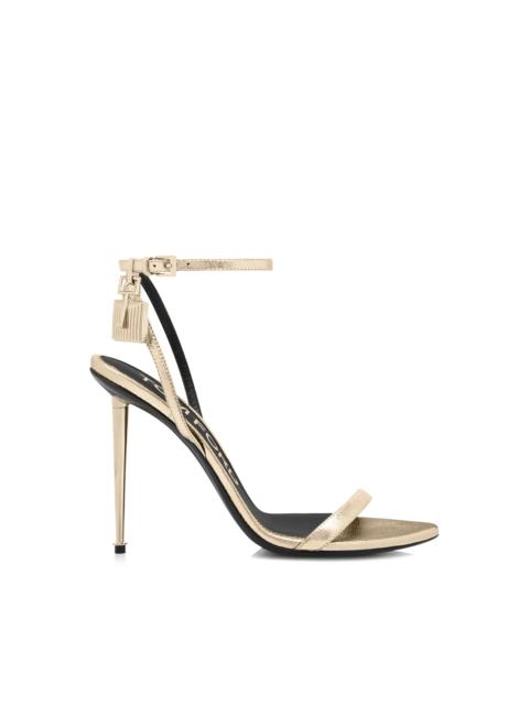 TOM FORD LAMINATED NAPPA LEATHER PADLOCK POINTY NAKED SANDAL