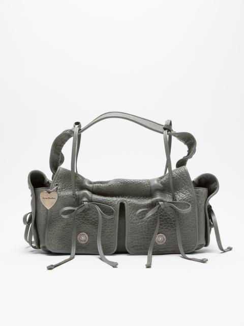 Acne Studios Multipocket grained leather bag - Cold grey
