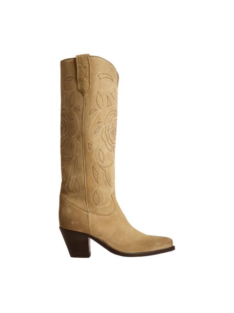 Golden Goose Rose Embroidery Tall Boot