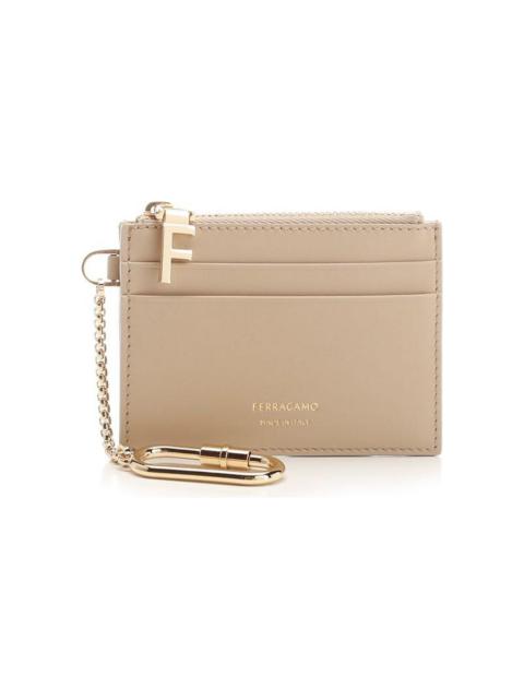 FERRAGAMO Logo Printed Zipped Cardholder